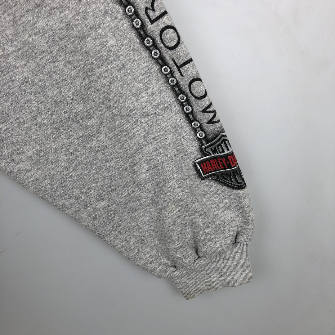 2000'S Harley-Davidson Advertising Sweatshirt, Made in USA, Men's Size XL cotton gray type Vintage Second Hand