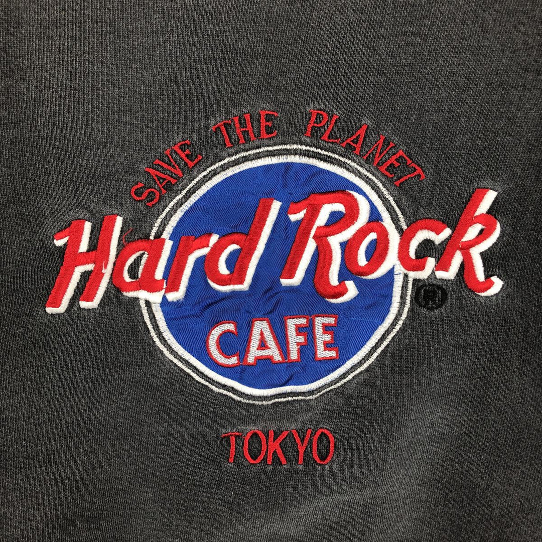 90'S HARD ROCK CAFE Advertising Sweatshirt, Made in USA, Men's Size M cotton Charcoal Vintage Second Hand