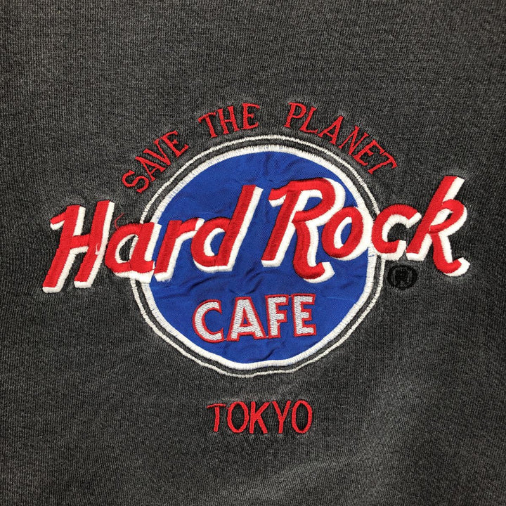 90'S HARD ROCK CAFE Advertising Sweatshirt, Made in USA, Men's Size M cotton Charcoal Vintage Second Hand