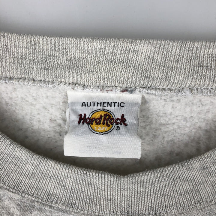 HARD ROCK CAFE Advertising Sweatshirt, Men's Size L polyester gray type Vintage Second Hand