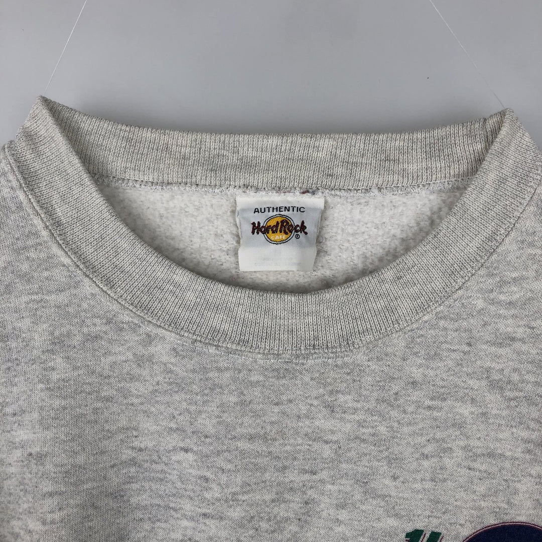 HARD ROCK CAFE Advertising Sweatshirt, Men's Size L polyester gray type Vintage Second Hand