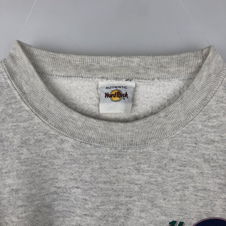 HARD ROCK CAFE Advertising Sweatshirt, Men's Size L polyester gray type Vintage Second Hand