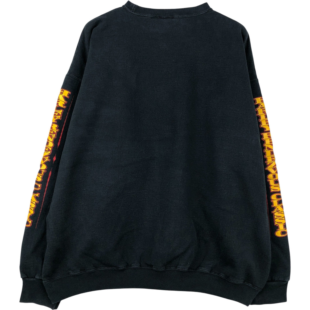 Harley Rendezvous Classic Eagle Pattern Print Sweatshirt, Men's XXL unclear black type Vintage Second Hand