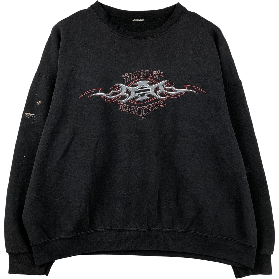 2000'S Harley-Davidson Eagle Pattern Tribal Advertising Sweatshirt, Men's Size XL unclear black type Vintage Second Hand