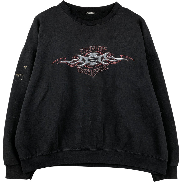 2000'S Harley-Davidson Eagle Pattern Tribal Advertising Sweatshirt, Men's Size XL unclear black type Vintage Second Hand