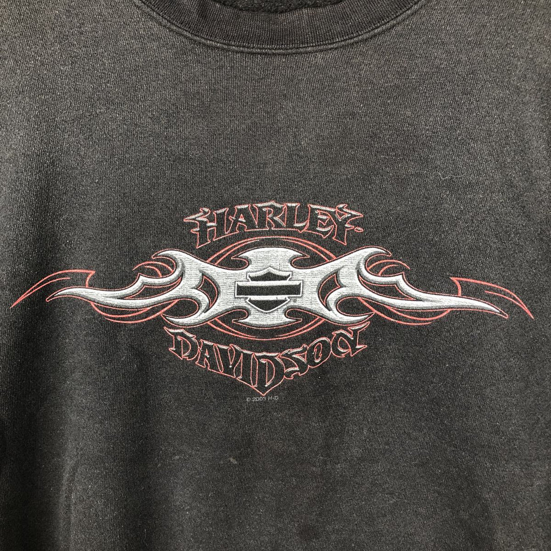 2000'S Harley-Davidson Eagle Pattern Tribal Advertising Sweatshirt, Men's Size XL unclear black type Vintage Second Hand