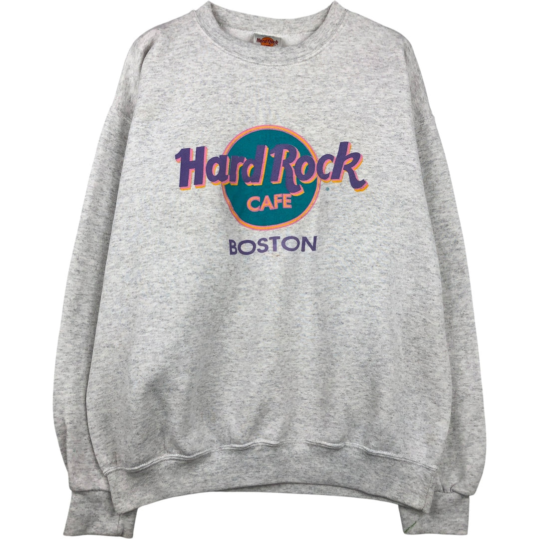 90'S Hard Rock Cafe Advertising Sweatshirt, Made in USA, Men's L, Vintage polyester white type Vintage Second Hand