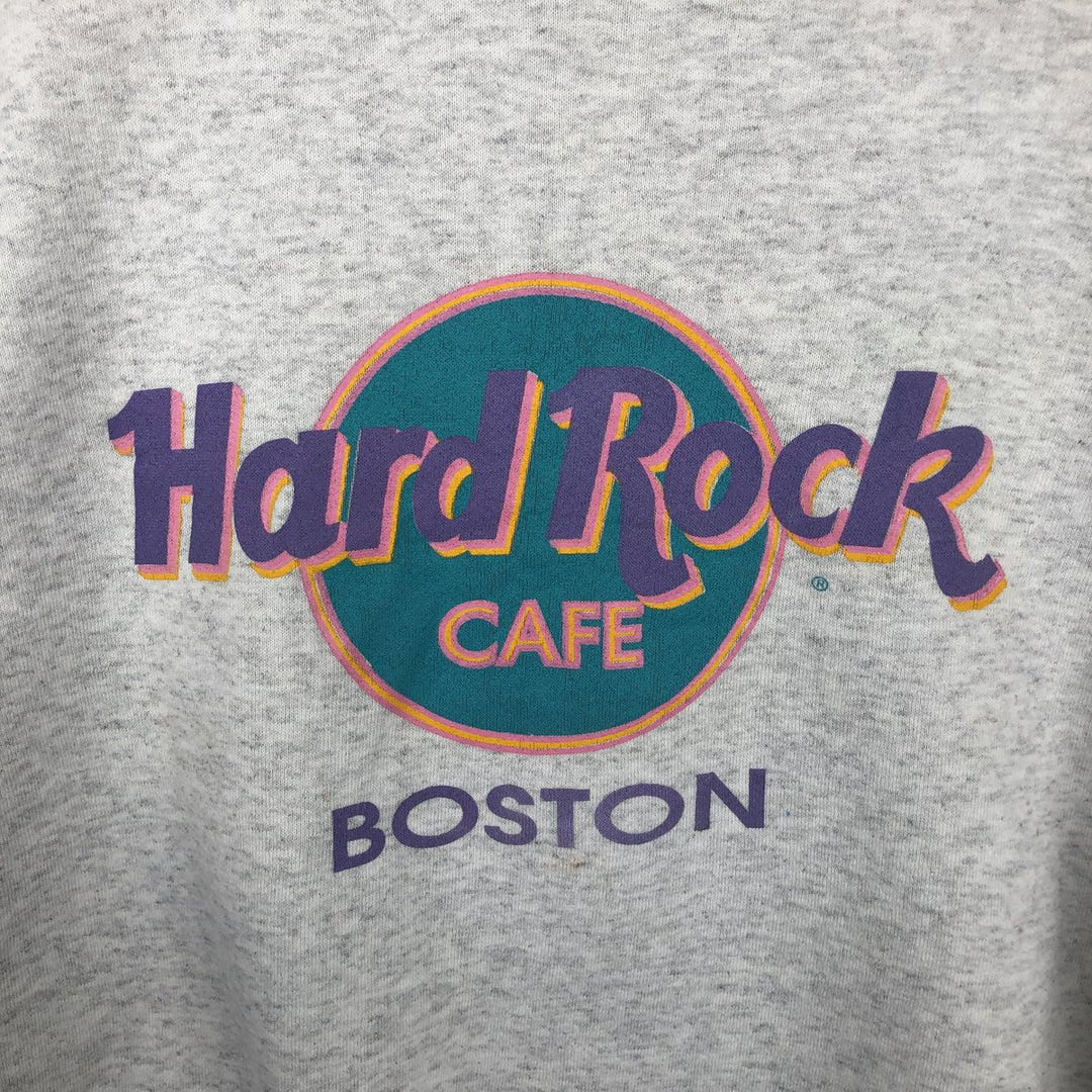 90'S Hard Rock Cafe Advertising Sweatshirt, Made in USA, Men's L, Vintage polyester white type Vintage Second Hand