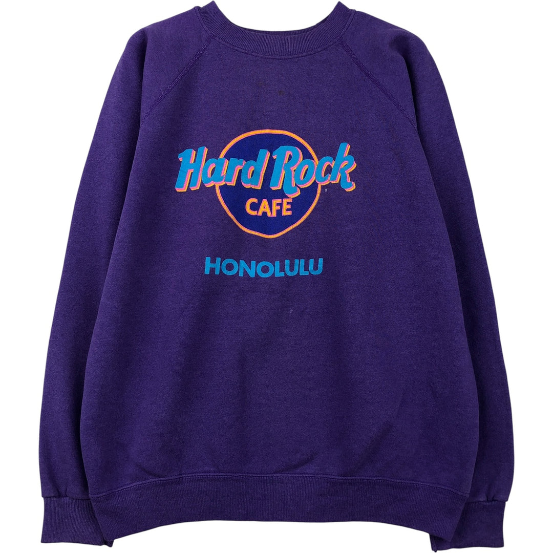 1980'S Hanes Blue Tag Hard Rock Cafe Advertising Sweatshirt, Made in USA, Men's Size L cotton purple type Vintage Second Hand