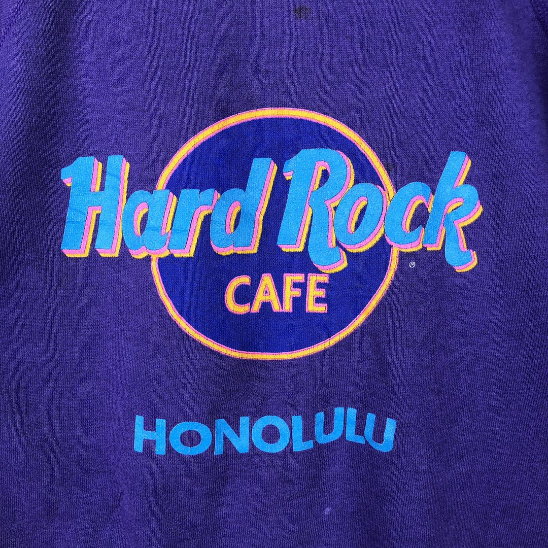 1980'S Hanes Blue Tag Hard Rock Cafe Advertising Sweatshirt, Made in USA, Men's Size L cotton purple type Vintage Second Hand