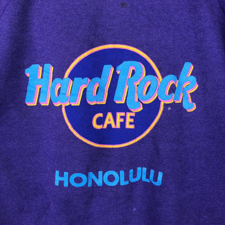 1980'S Hanes Blue Tag Hard Rock Cafe Advertising Sweatshirt, Made in USA, Men's Size L cotton purple type Vintage Second Hand