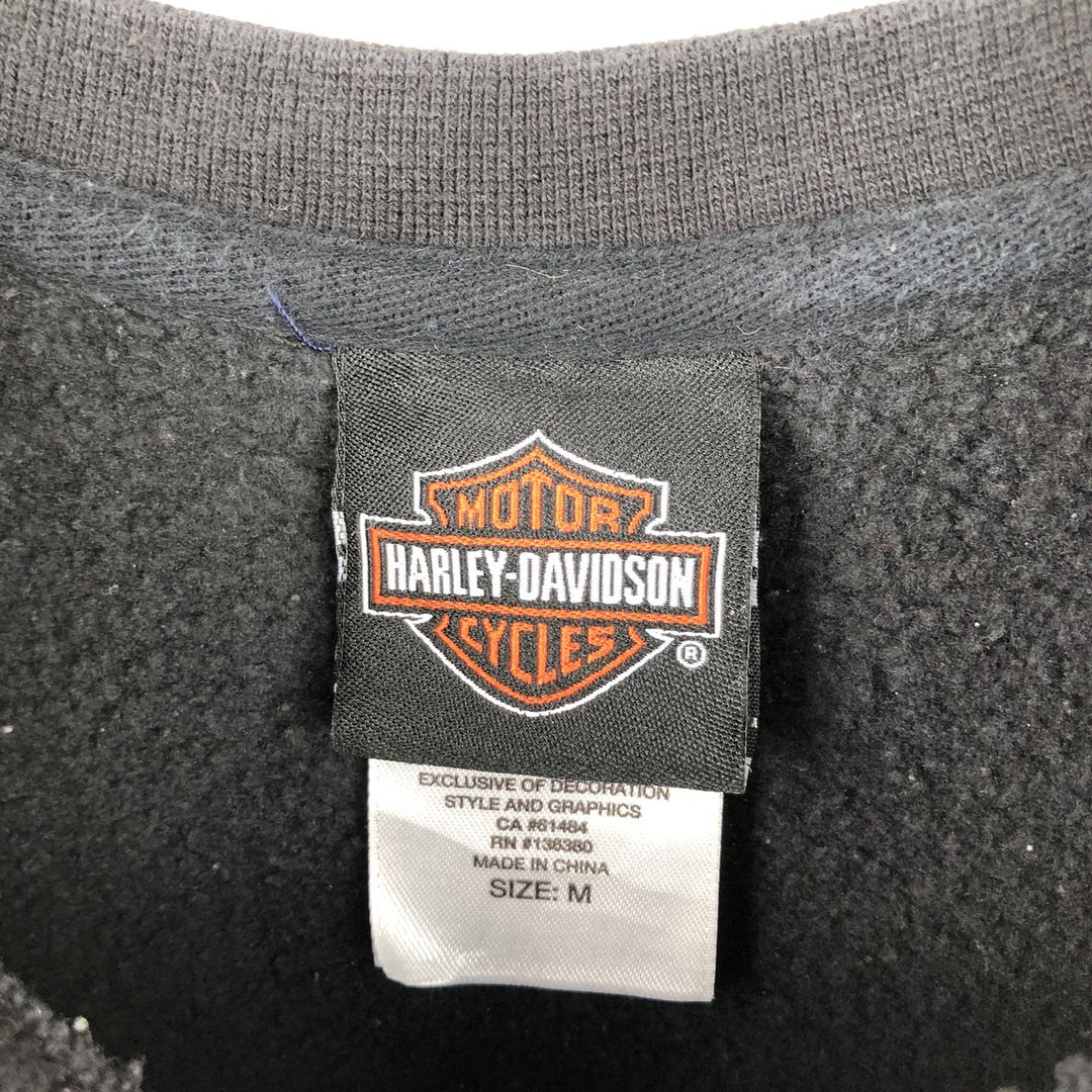 Harley-Davidson Advertising Sweatshirt, Men's Size Medium cotton black type Vintage Second Hand