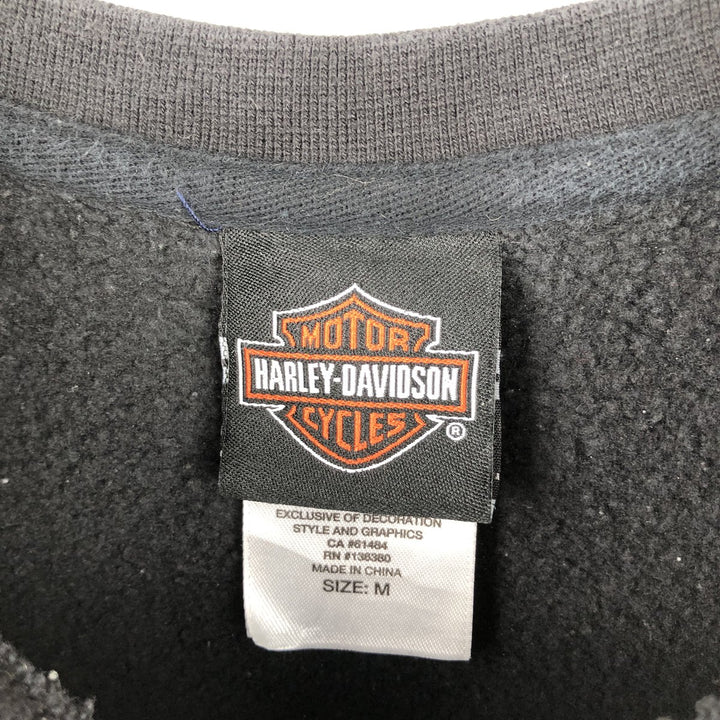 Harley-Davidson Advertising Sweatshirt, Men's Size Medium cotton black type Vintage Second Hand