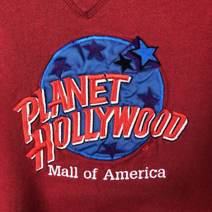 90'S Planet Hollywood Advertising Sweatshirt, Made in USA, Men's M, Vintage cotton red type Vintage Second Hand