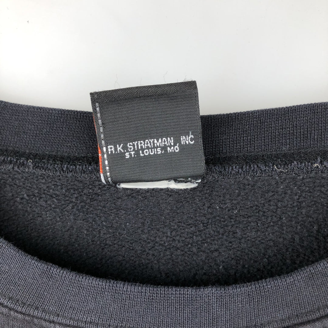 00'S Harley Davidson Eagle Pattern Advertising Sweatshirt Trainer Men's XL Size unclear black type Vintage Second Hand
