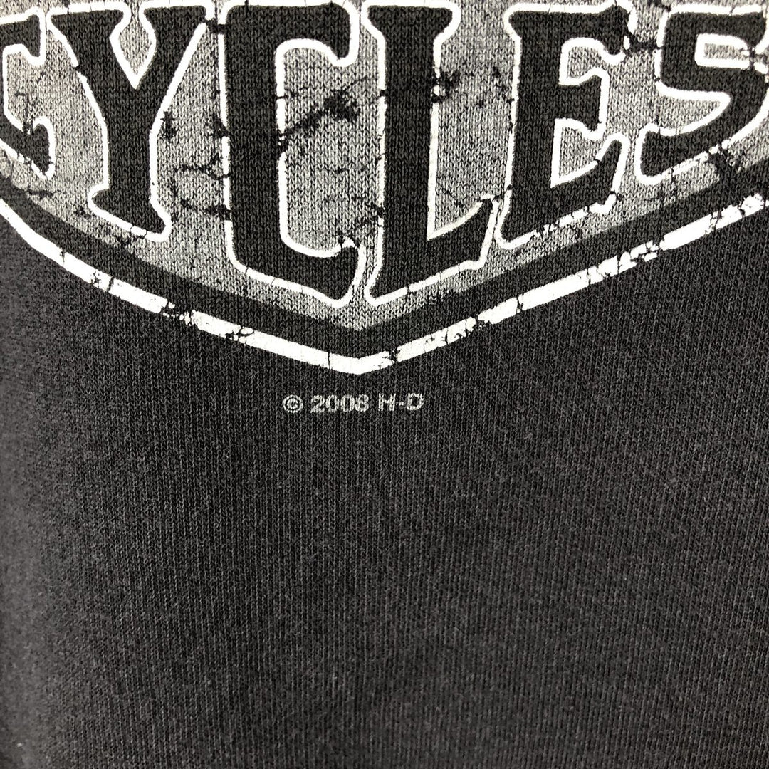 00'S Harley Davidson Eagle Pattern Advertising Sweatshirt Trainer Men's XL Size unclear black type Vintage Second Hand