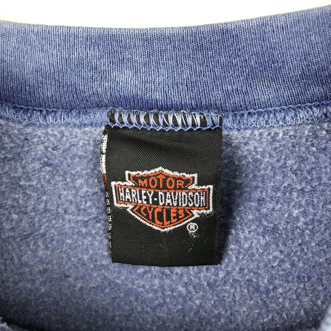 2000'S Harley-Davidson Eagle Pattern Advertising Sweatshirt, Made in USA, Men's Size Medium unclear blue type Vintage Second Hand