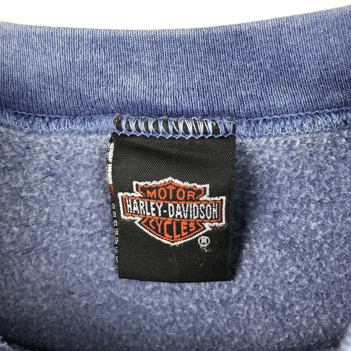 2000'S Harley-Davidson Eagle Pattern Advertising Sweatshirt, Made in USA, Men's Size Medium unclear blue type Vintage Second Hand