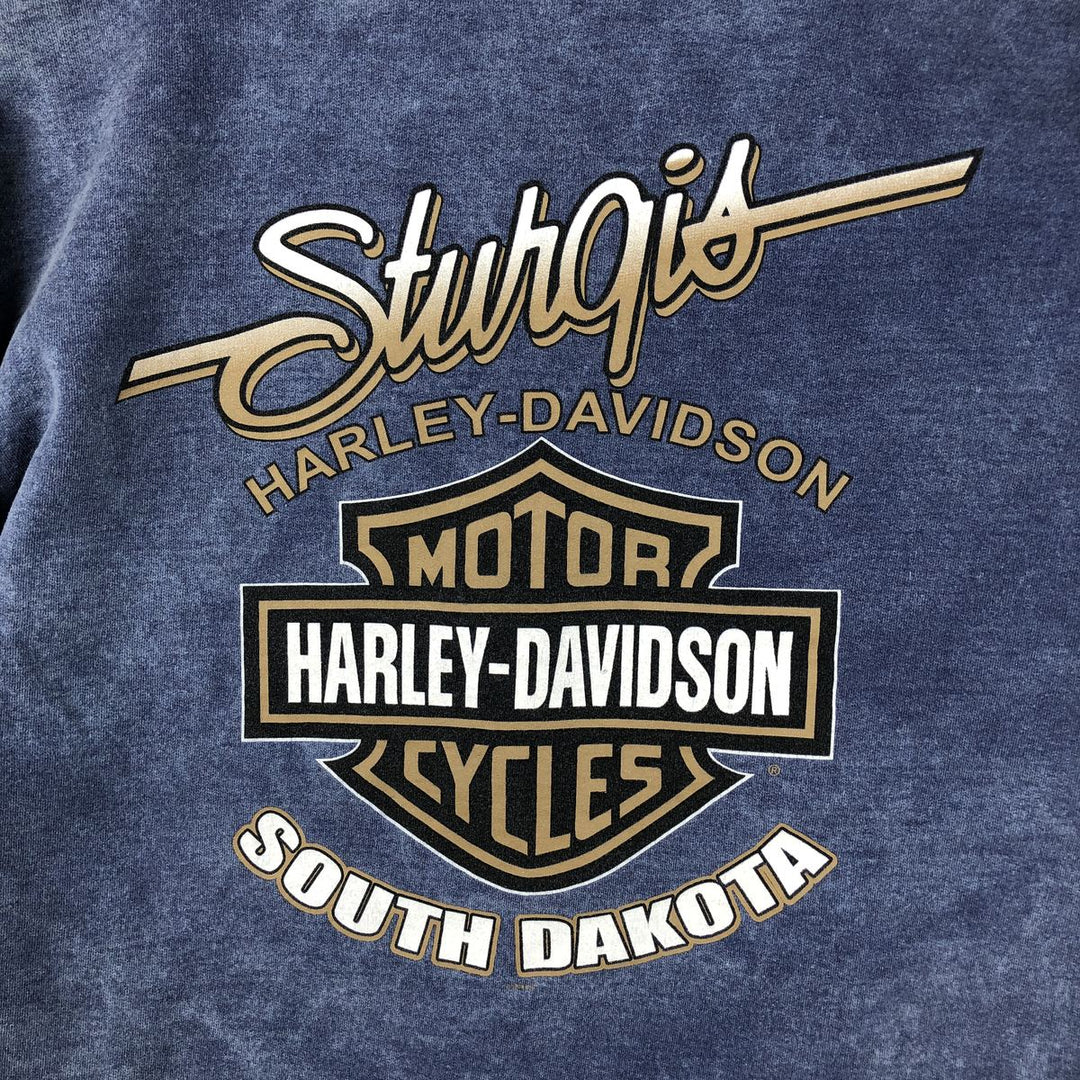 2000'S Harley-Davidson Eagle Pattern Advertising Sweatshirt, Made in USA, Men's Size Medium unclear blue type Vintage Second Hand