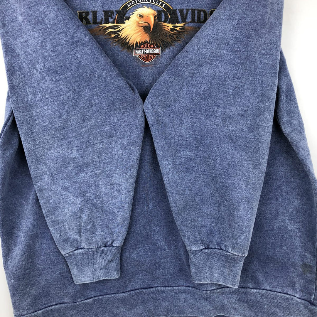 2000'S Harley-Davidson Eagle Pattern Advertising Sweatshirt, Made in USA, Men's Size Medium unclear blue type Vintage Second Hand