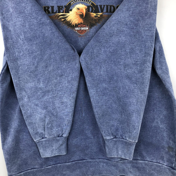 2000'S Harley-Davidson Eagle Pattern Advertising Sweatshirt, Made in USA, Men's Size Medium unclear blue type Vintage Second Hand