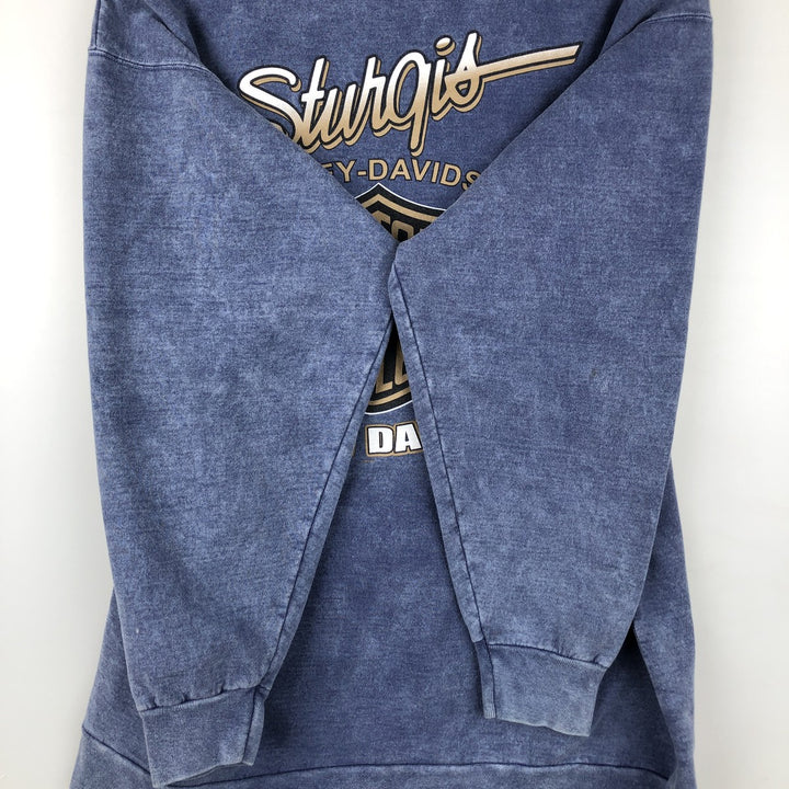 2000'S Harley-Davidson Eagle Pattern Advertising Sweatshirt, Made in USA, Men's Size Medium unclear blue type Vintage Second Hand