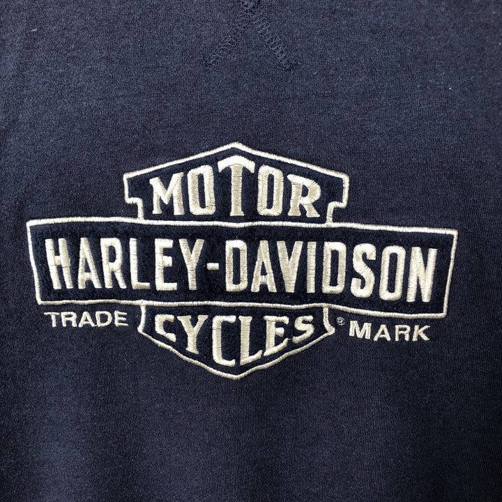Big size Harley-Davidson Advertising sweatshirt, men's XXXL equivalent cotton navy blue type Vintage Second Hand