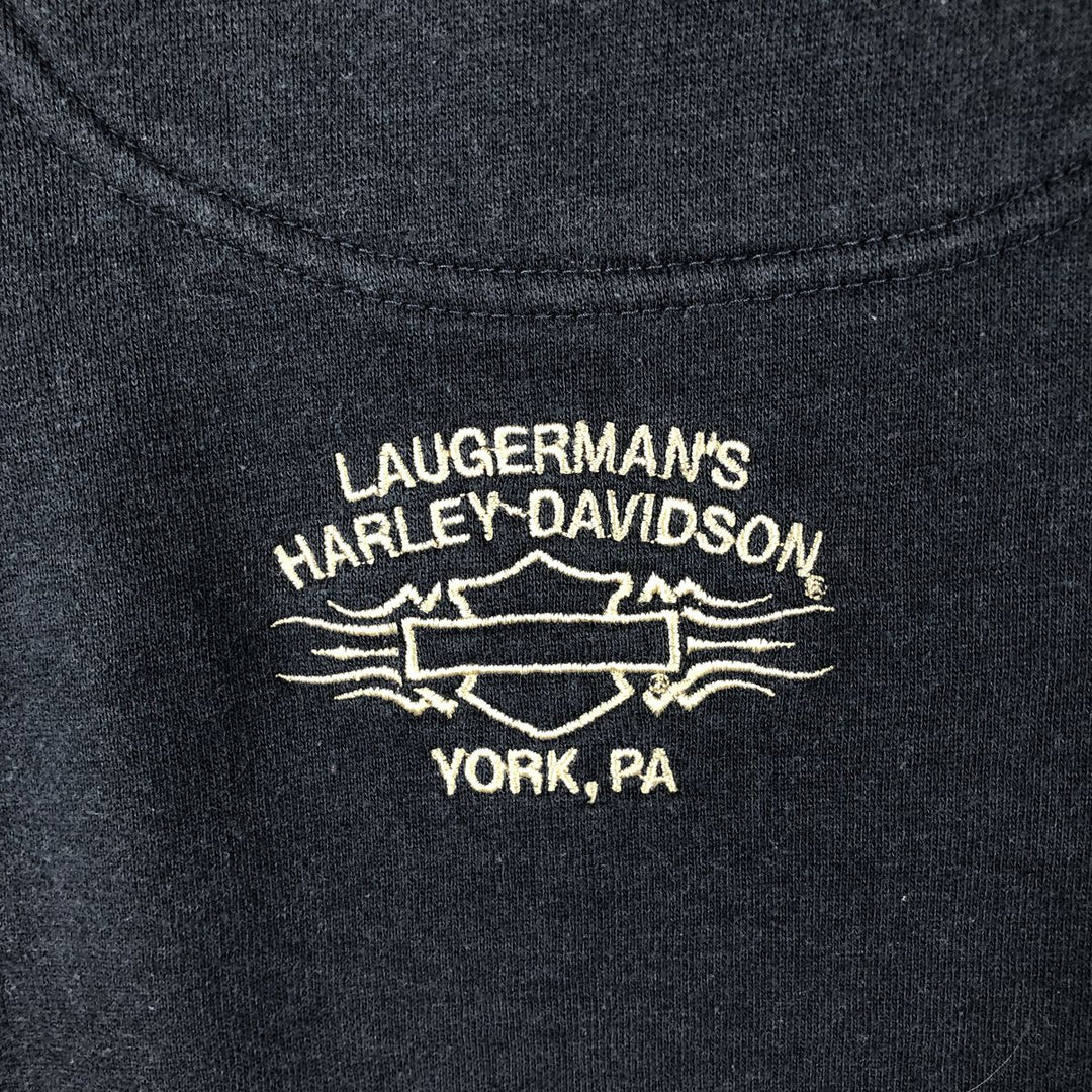 Big size Harley-Davidson Advertising sweatshirt, men's XXXL equivalent cotton navy blue type Vintage Second Hand