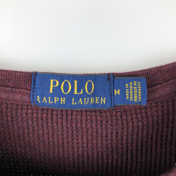 Ralph Lauren POLO RALPH LAUREN Thermal T-Shirt, Waffle, Women's, Medium cotton purple type Vintage Second Hand