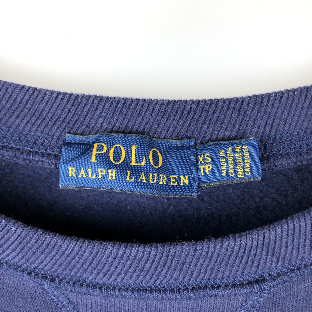 Ralph Lauren POLO RALPH LAUREN One-Point Logo Sweatshirt, Men's Size XS cotton navy blue type Vintage Second Hand