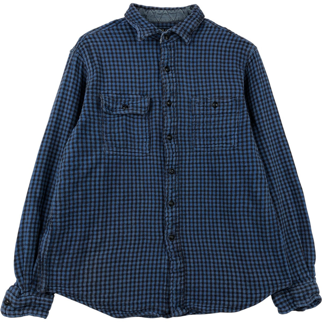 Ralph Lauren POLO RALPH LAUREN long-sleeved flannel check shirt, women's size L cotton blue type Vintage Second Hand