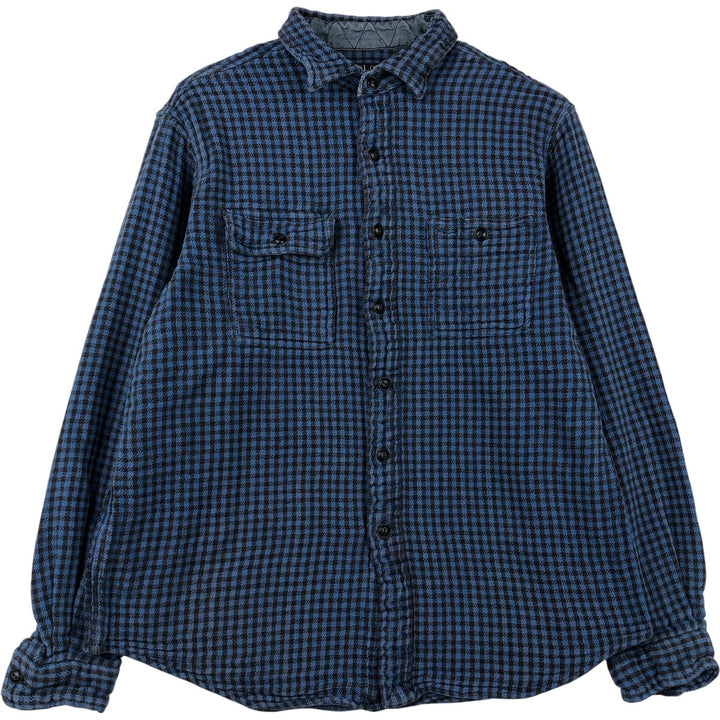 Ralph Lauren POLO RALPH LAUREN long-sleeved flannel check shirt, women's size L cotton blue type Vintage Second Hand