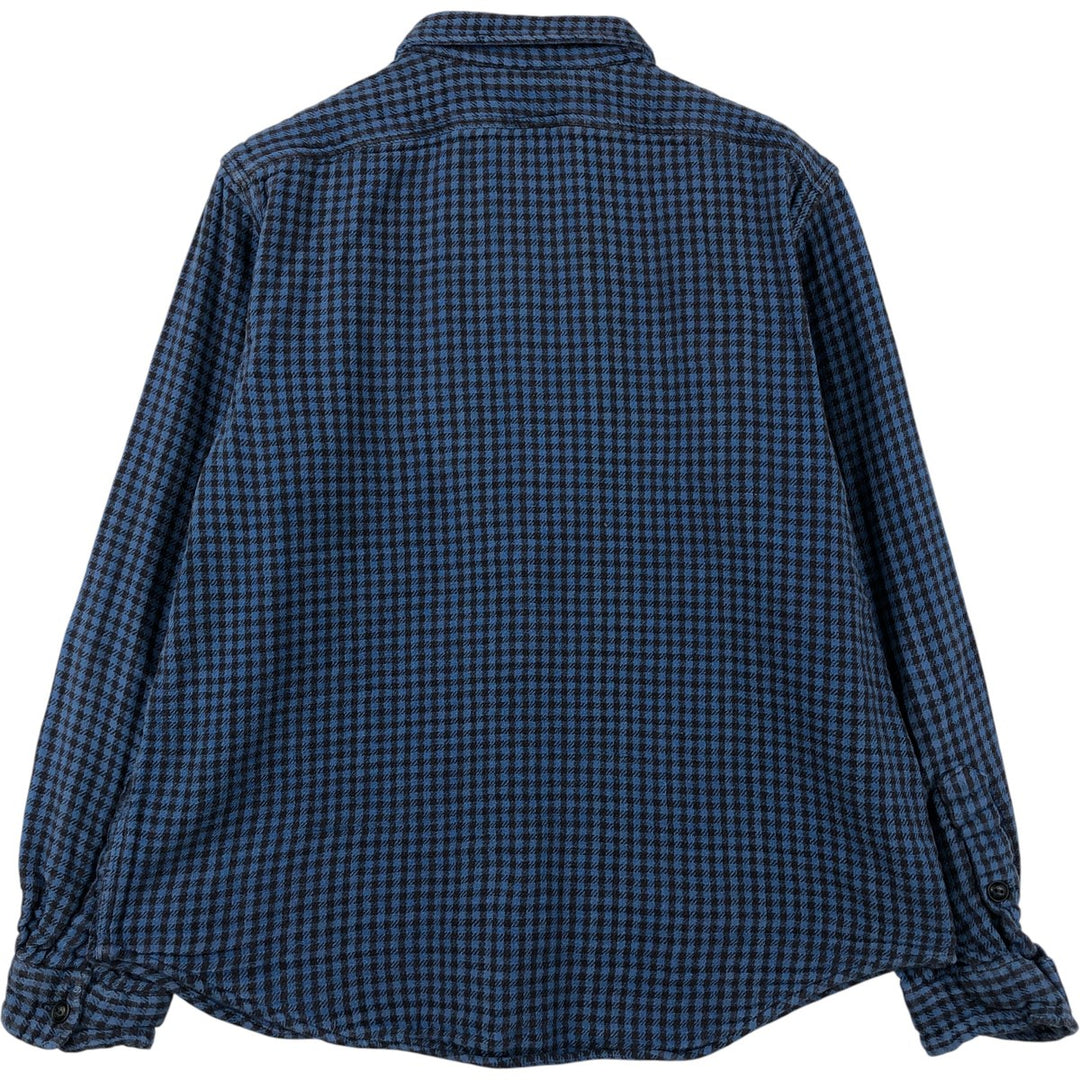 Ralph Lauren POLO RALPH LAUREN long-sleeved flannel check shirt, women's size L cotton blue type Vintage Second Hand
