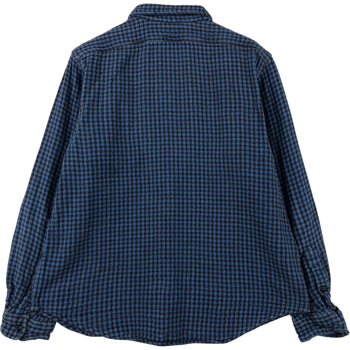 Ralph Lauren POLO RALPH LAUREN long-sleeved flannel check shirt, women's size L cotton blue type Vintage Second Hand