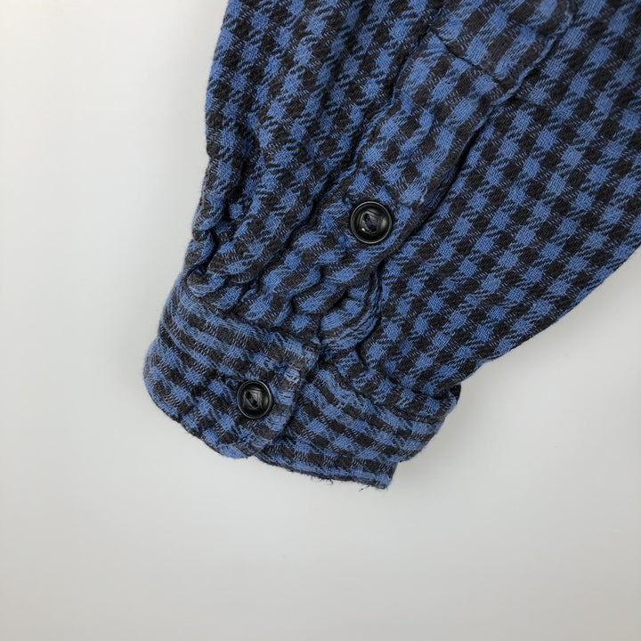 Ralph Lauren POLO RALPH LAUREN long-sleeved flannel check shirt, women's size L cotton blue type Vintage Second Hand