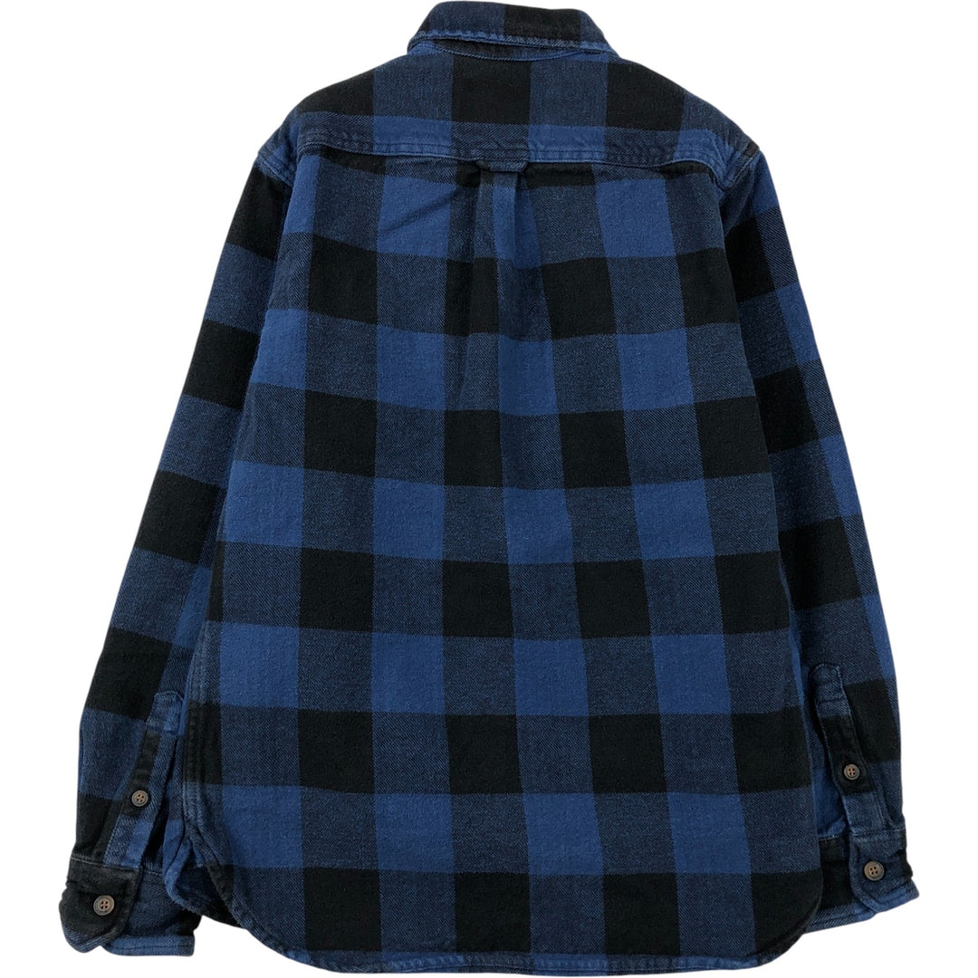JACHS Buffalo Check Long Sleeve Flannel Check Shirt, Men's Size Small cotton blue type Vintage Second Hand