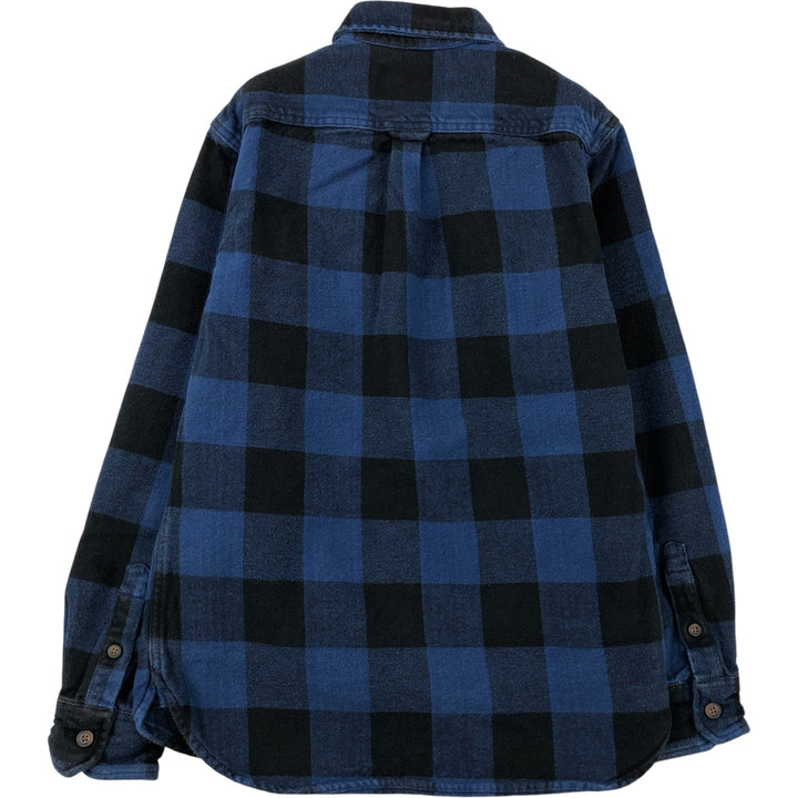JACHS Buffalo Check Long Sleeve Flannel Check Shirt, Men's Size Small cotton blue type Vintage Second Hand