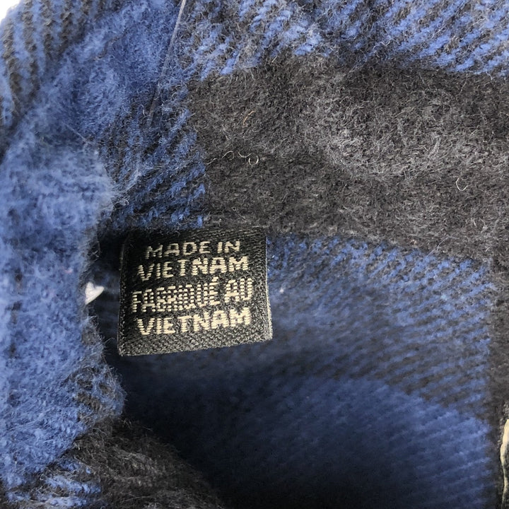 JACHS Buffalo Check Long Sleeve Flannel Check Shirt, Men's Size Small cotton blue type Vintage Second Hand