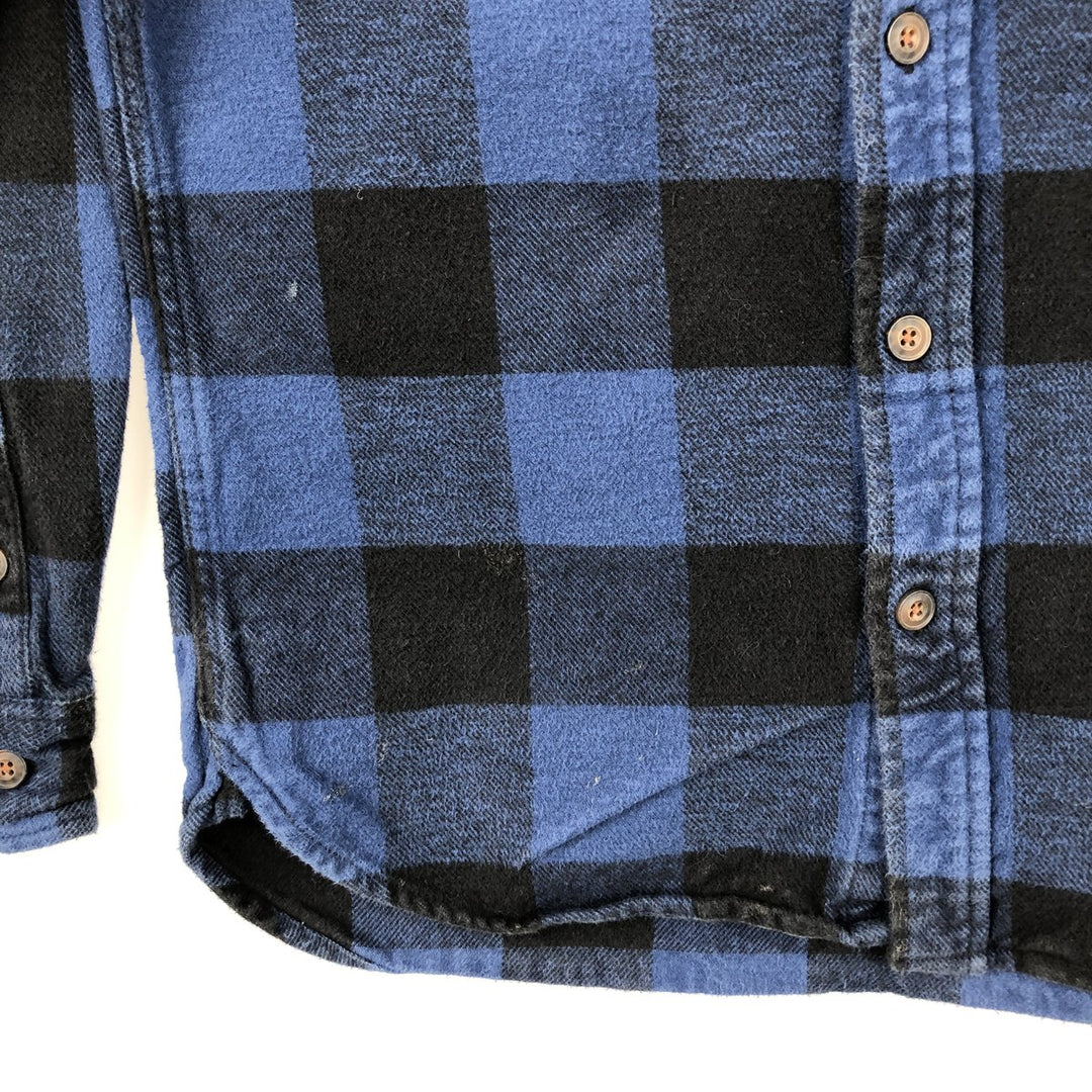 JACHS Buffalo Check Long Sleeve Flannel Check Shirt, Men's Size Small cotton blue type Vintage Second Hand