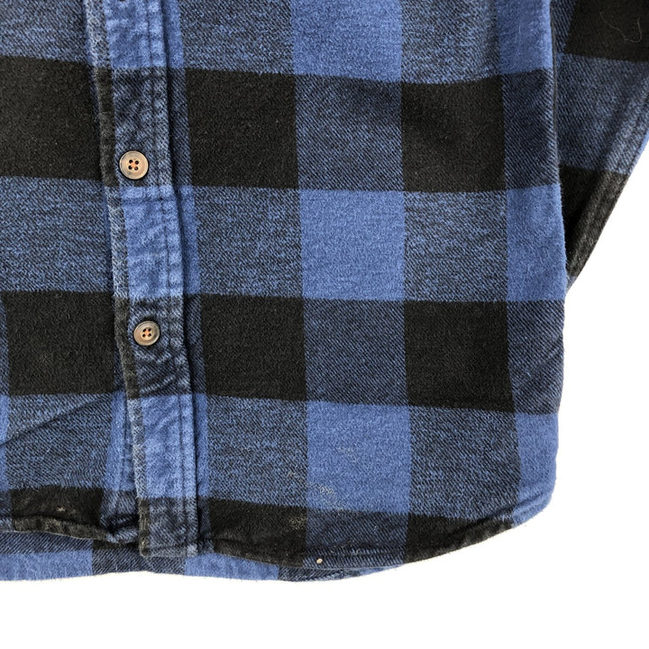 JACHS Buffalo Check Long Sleeve Flannel Check Shirt, Men's Size Small cotton blue type Vintage Second Hand