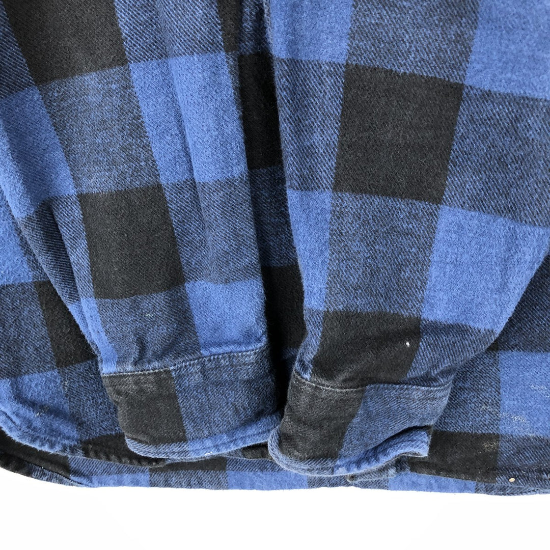 JACHS Buffalo Check Long Sleeve Flannel Check Shirt, Men's Size Small cotton blue type Vintage Second Hand