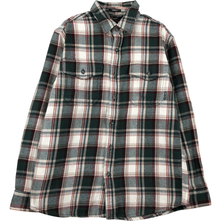 Eddie Bauer Classic Fit Check Pattern Long Sleeve Light Flannel Shirt, Men's Size Small cotton green type Vintage Second Hand