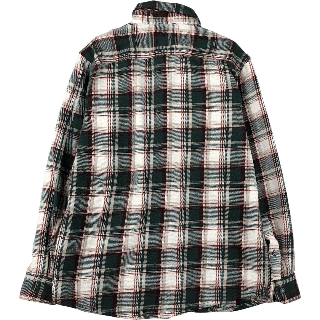 Eddie Bauer Classic Fit Check Pattern Long Sleeve Light Flannel Shirt, Men's Size Small cotton green type Vintage Second Hand