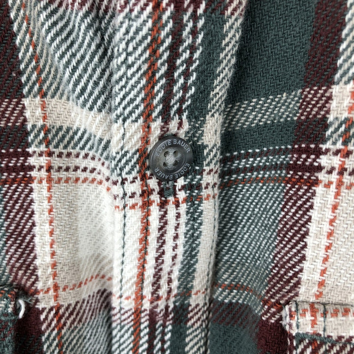 Eddie Bauer Classic Fit Check Pattern Long Sleeve Light Flannel Shirt, Men's Size Small cotton green type Vintage Second Hand