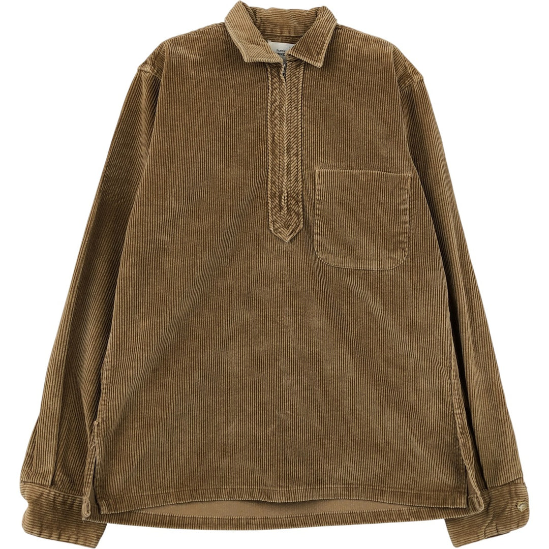 Vintage 1960'S Penney's TOWNCRAFT half-zip long-sleeve corduroy shirt, men's size small unclear Beige type Vintage Second Hand