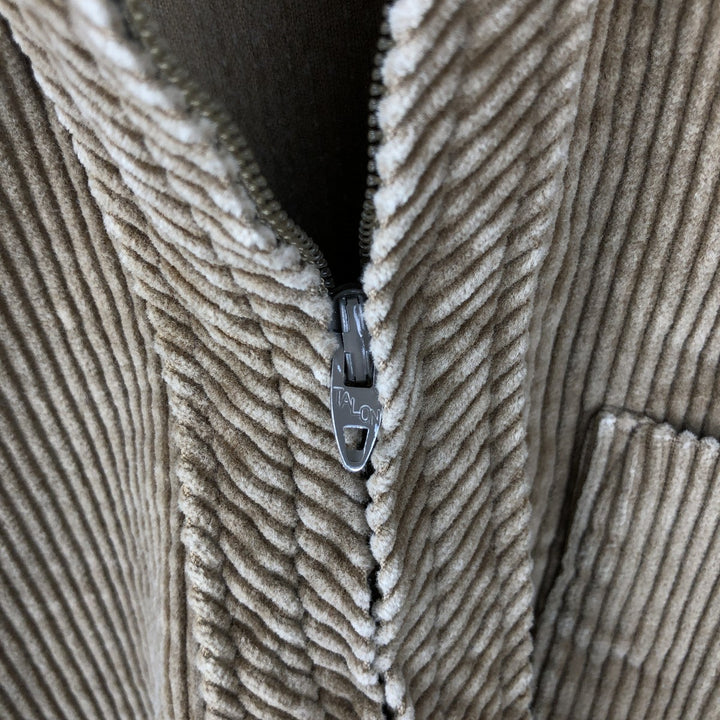Vintage 1960'S Penney's TOWNCRAFT half-zip long-sleeve corduroy shirt, men's size small unclear Beige type Vintage Second Hand