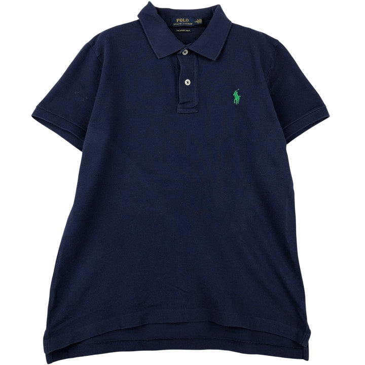 Ralph Lauren POLO RALPH LAUREN THE SKINNY POLO short-sleeved polo shirt, women's size L cotton navy blue type Vintage Second Hand