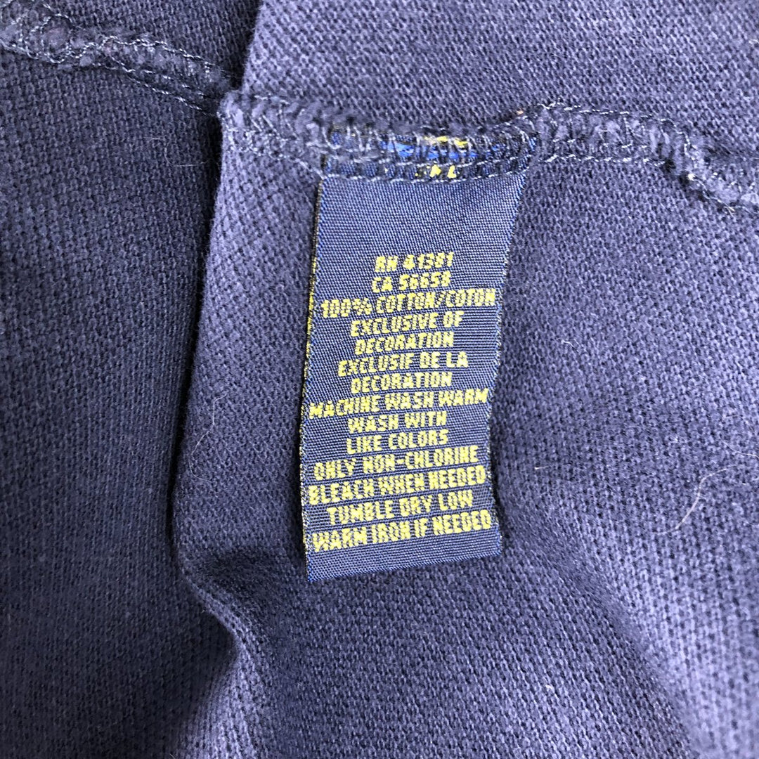 Ralph Lauren POLO RALPH LAUREN THE SKINNY POLO short-sleeved polo shirt, women's size L cotton navy blue type Vintage Second Hand