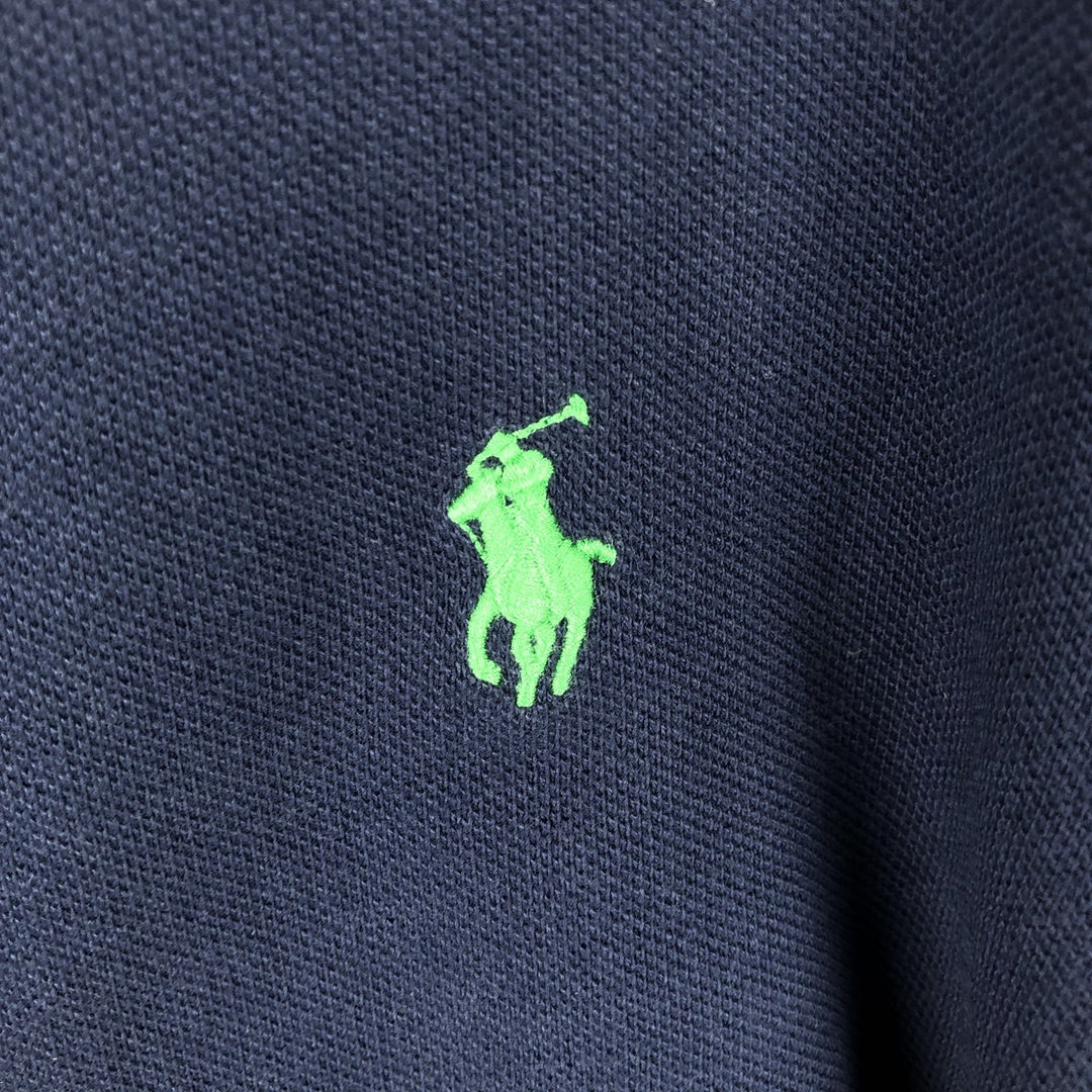 Ralph Lauren POLO RALPH LAUREN THE SKINNY POLO short-sleeved polo shirt, women's size L cotton navy blue type Vintage Second Hand