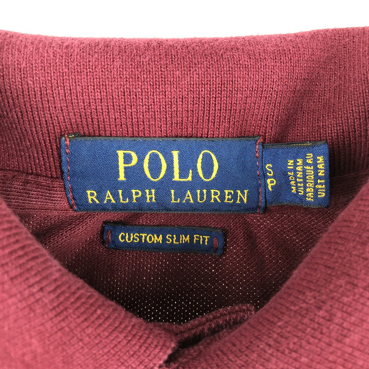Ralph Lauren POLO RALPH LAUREN CUSTOM SLIM FIT short-sleeved polo shirt, women's size S cotton Purple type red-purple Vintage Second Hand